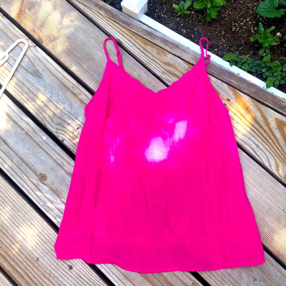 Fuchsia light linen cami sole top .
